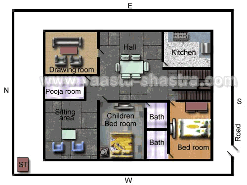 Model Floor Plan for South Direction