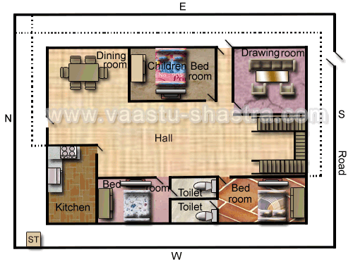 Model Floor Plan for South Direction